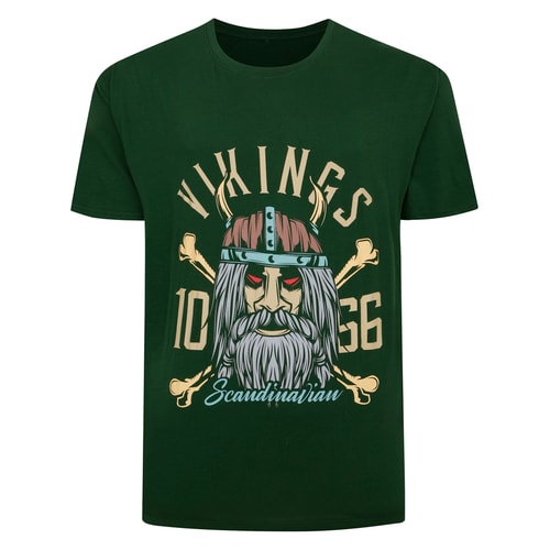 Bigdude Viking Print T-Shirt Green Tall